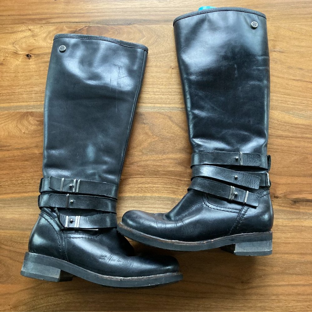 Bussola tall Prague black leather boot
